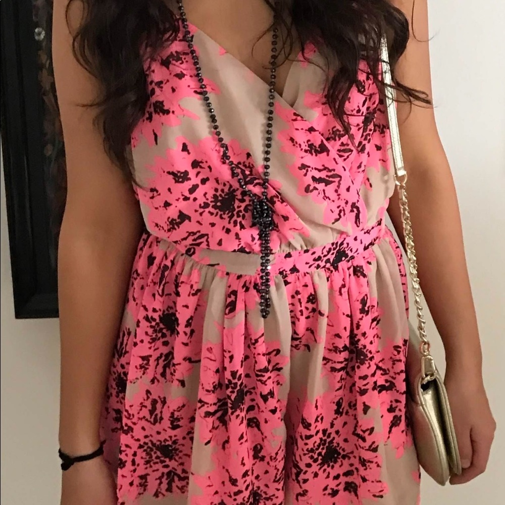 Pink/tan romper